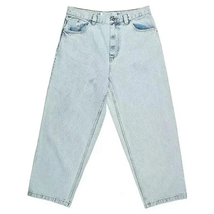 Jeans Uomo Streetwear Cotone Vestibilità Oversize Ampia