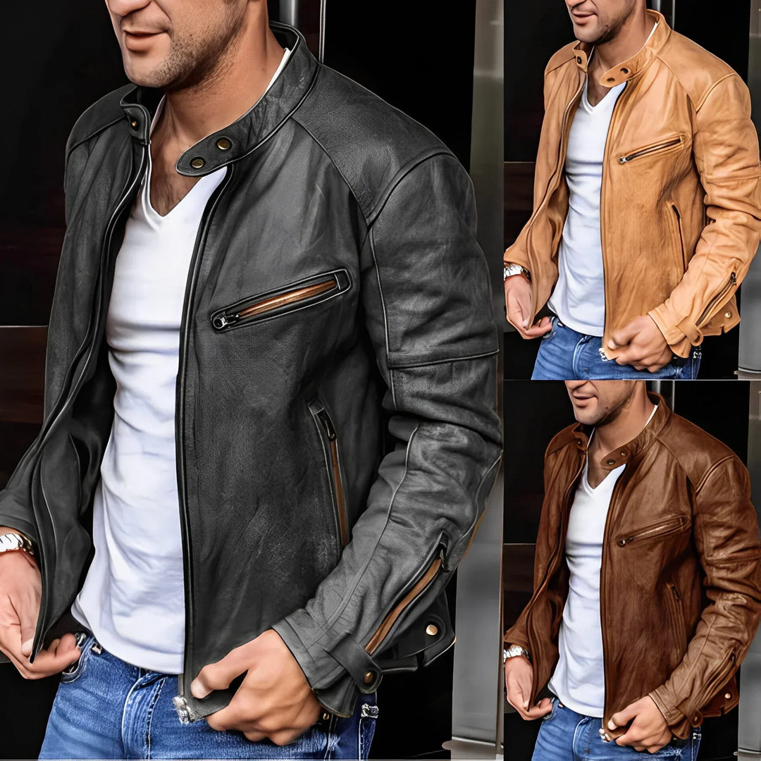 Giacca Uomo con Zip Stile Urbano Slim Fit