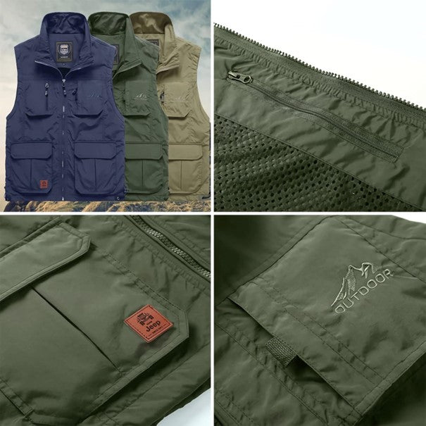 Gilet Uomo Trekking in Pile Senza Maniche con Tasche