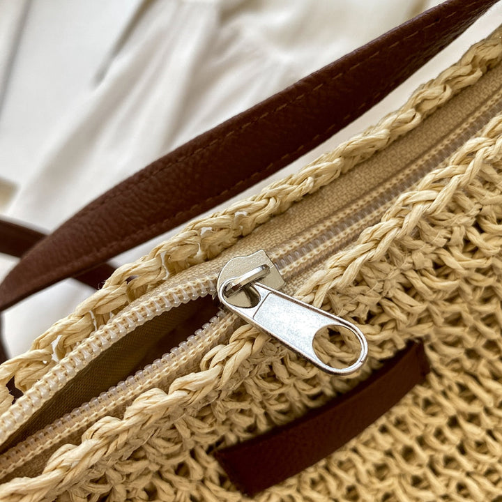 Borsa Tracolla Donna in Paglia Intrecciata Fatto a Mano Casual