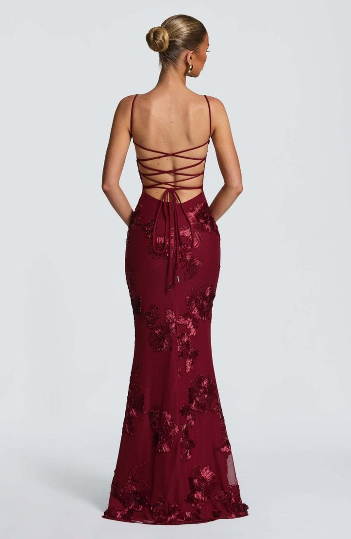 Diana | Abito Lungo da Donna in Pizzo Floreale Corsetto Sirena 4