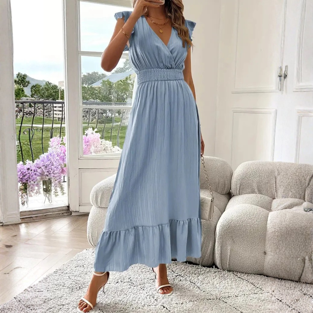 Diana | Elegante Abito da Donna Maxi con Volant per Cerimonie e Occasioni Speciali 10
