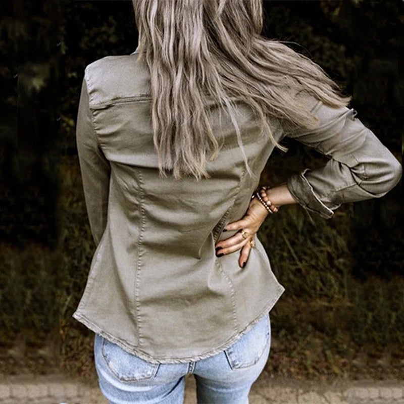 Giacca Donna Denim Classica Vestibilità Comoda
