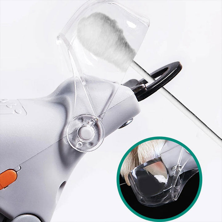 Tagliaunghie per animali domestici con protezione trasparente, design ergonomico, lama in acciaio inox, ideale per cani e gatti. Sicuro e facile da usare.