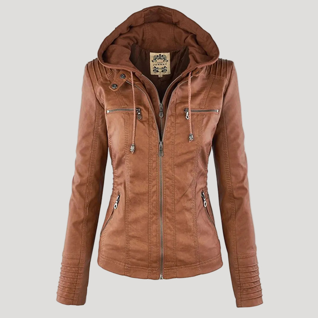 Dorella | Elegante Giacca Pelle Donna con Cappuccio Rimovibile per Comfort e Stile 10