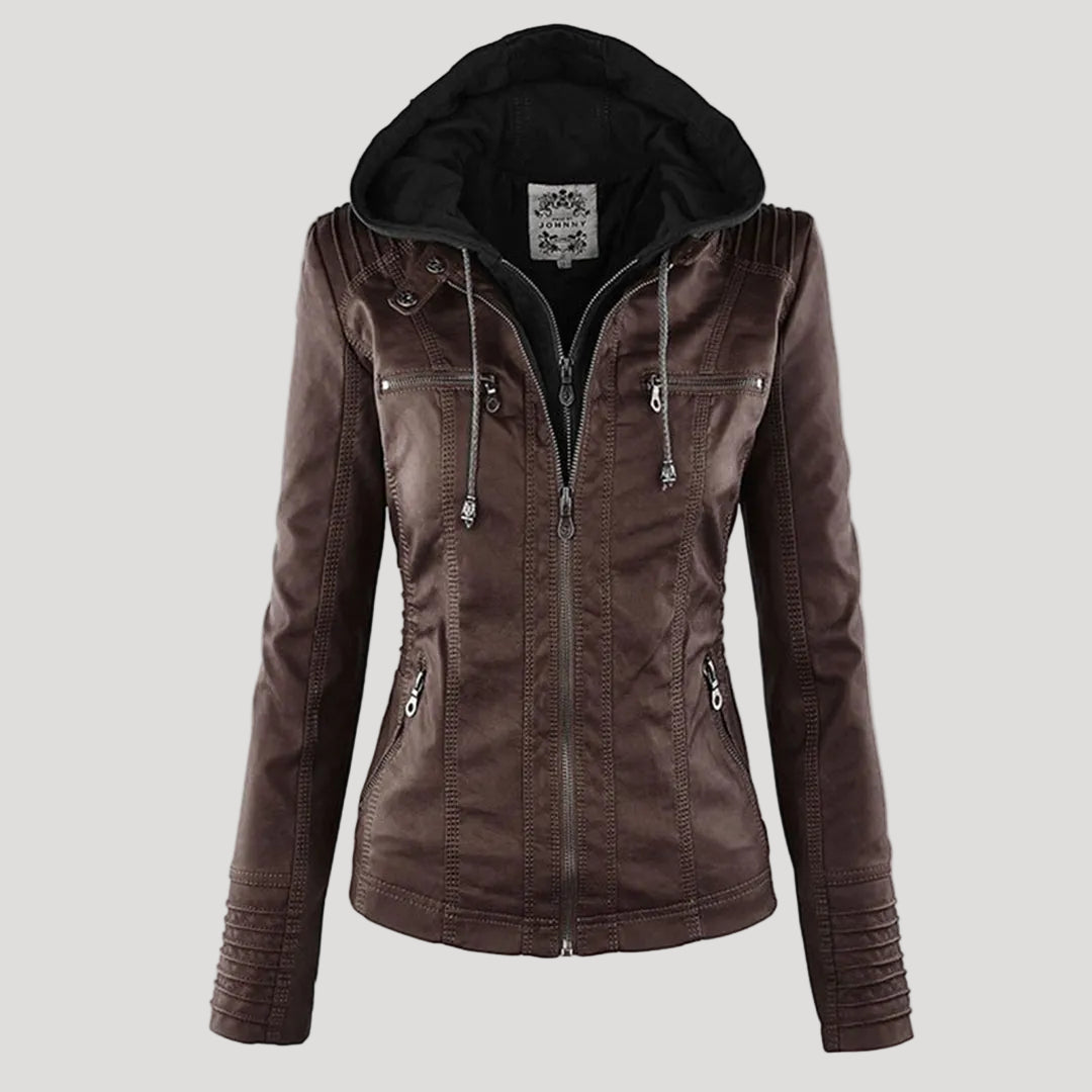 Dorella | Elegante Giacca Pelle Donna con Cappuccio Rimovibile per Comfort e Stile 9
