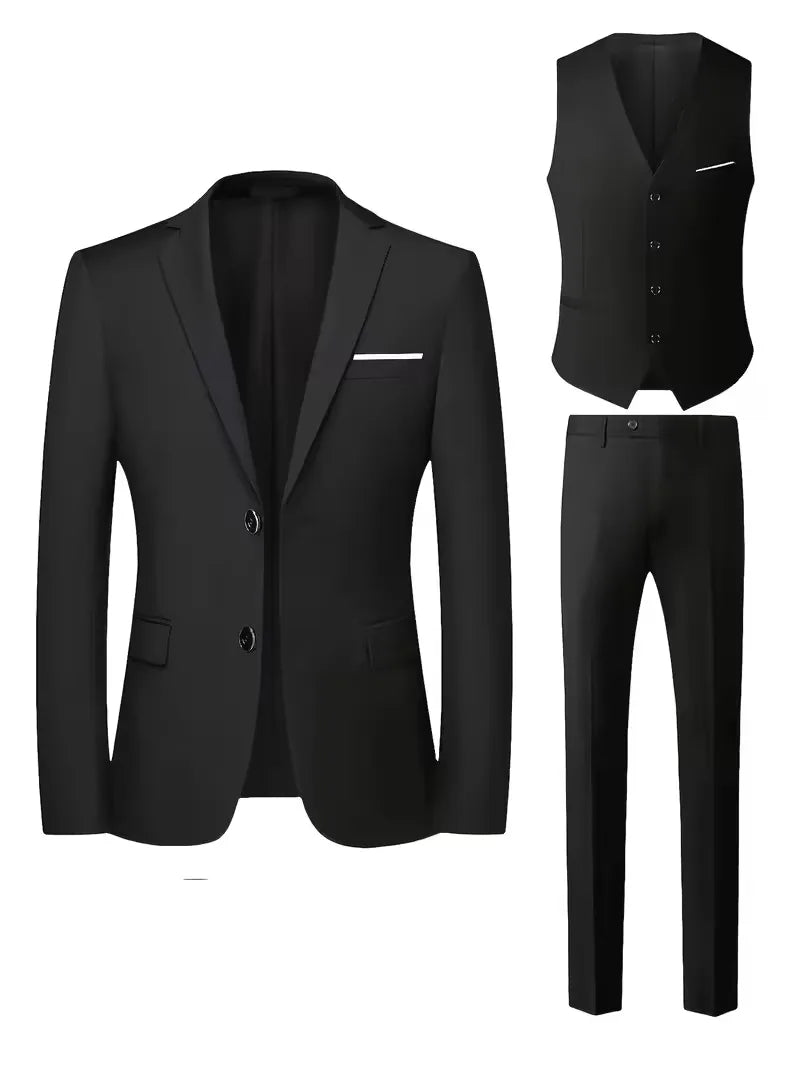 Completo Uomo Tre Pezzi Elegante Slim Fit