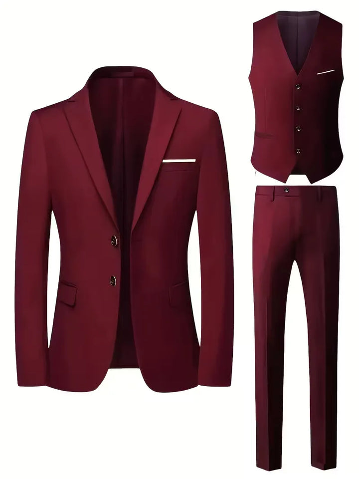 Completo Uomo Tre Pezzi Elegante Slim Fit