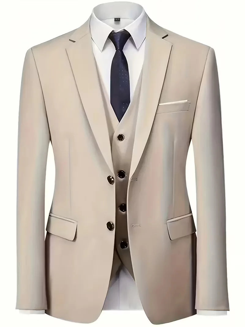 Completo Uomo Tre Pezzi Elegante Slim Fit