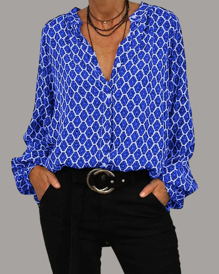 Camicetta Donna Scollo a V Elegante Manica Corta - Vesarelli