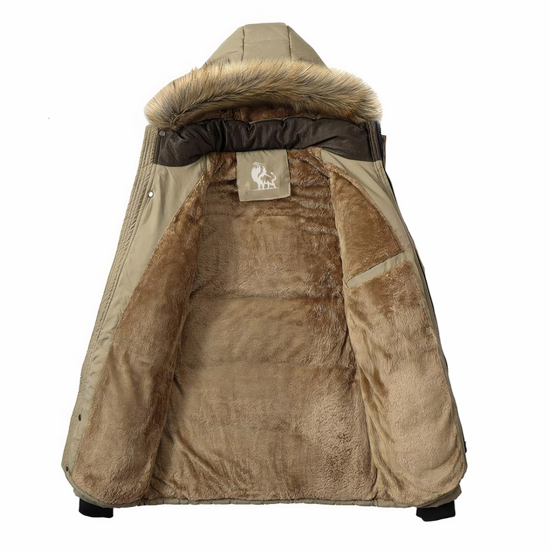 Parka Uomo con Cappuccio Rimovibile e Chiusura Frontale