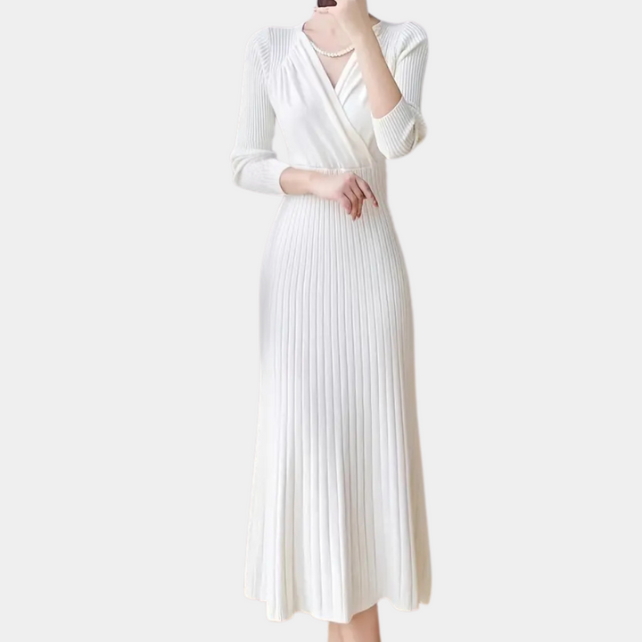Abito Midi Donna Maglia Sottile Vestibilità Elegante - Vesarelli