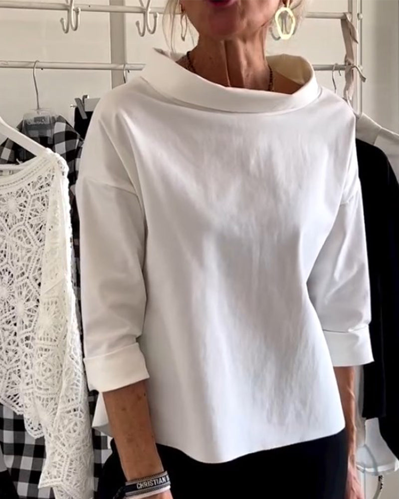 Camicia Uomo Cotone Collo a Imbuto Vestibilità Rilassata - Vesarelli