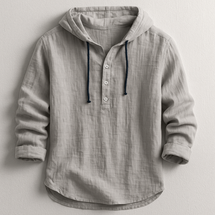 Eldora | Uomo Camicia Leggera Con Cappuccio Regolabile Grigio