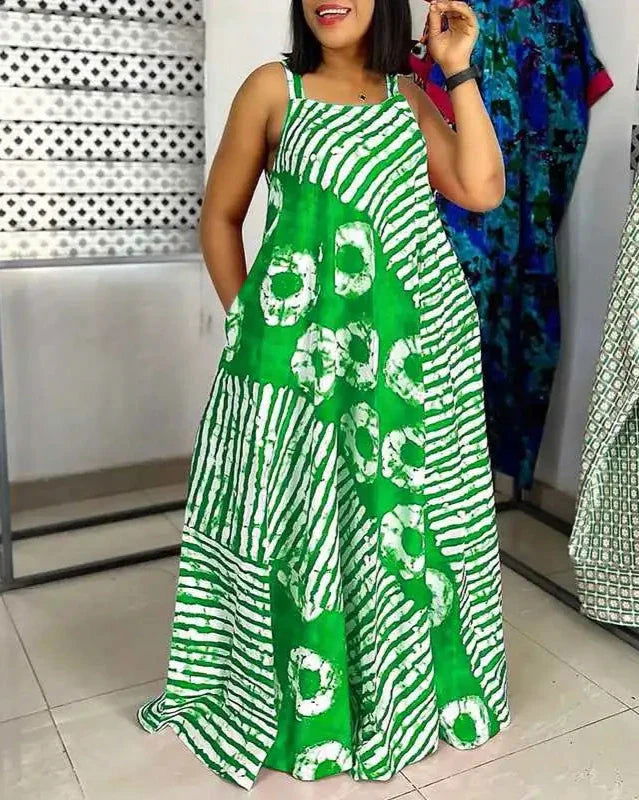 Abito Maxi Donna Taglie Forti Tessuto Leggero Vestibilità Ampia - Vesarelli