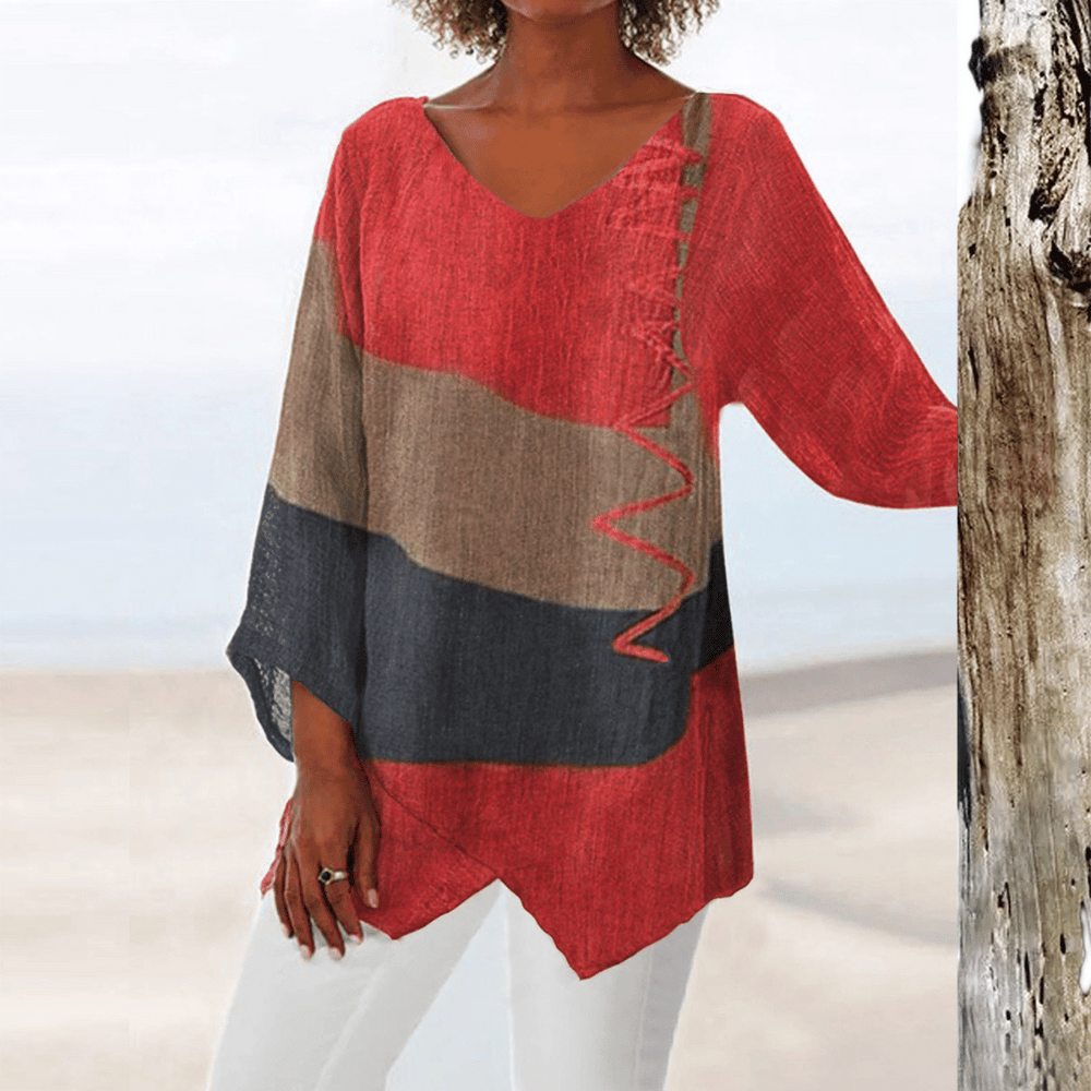 Elegante Blusa Fatta a Mano Donna | Scollo a V & Vestibilità Morbida