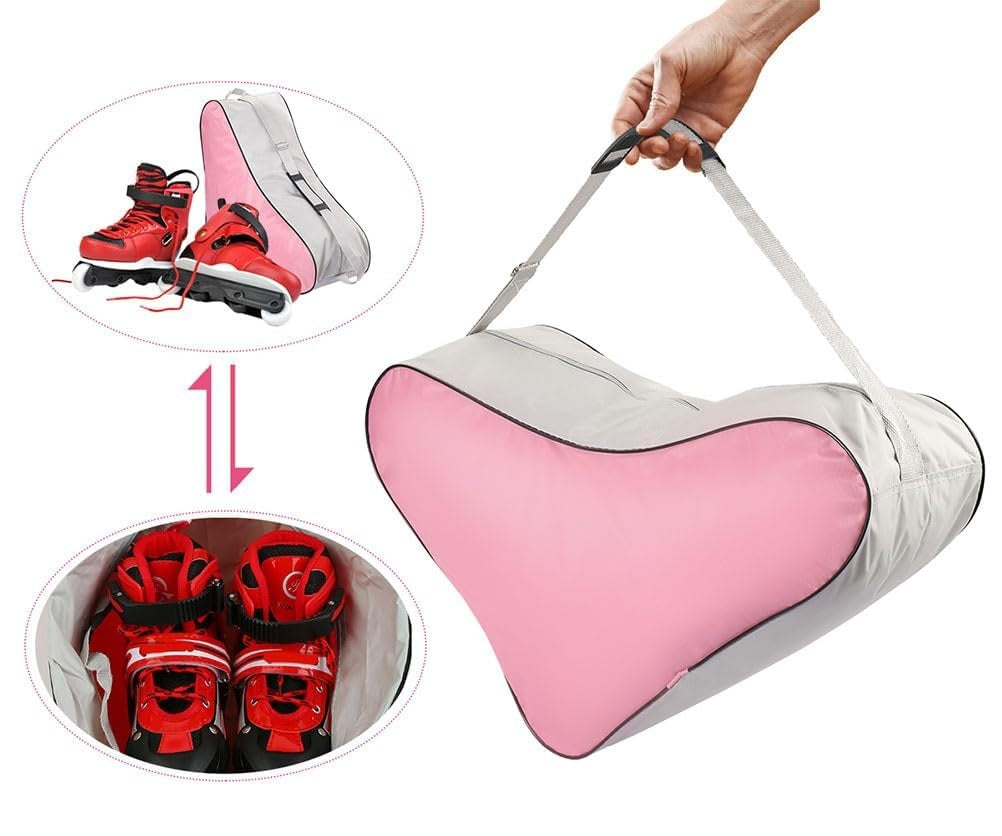 Elegante borsa per pattini a rotelle – Borsa traspirante per pattini in linea e da ghiaccio con tracolla regolabile 7