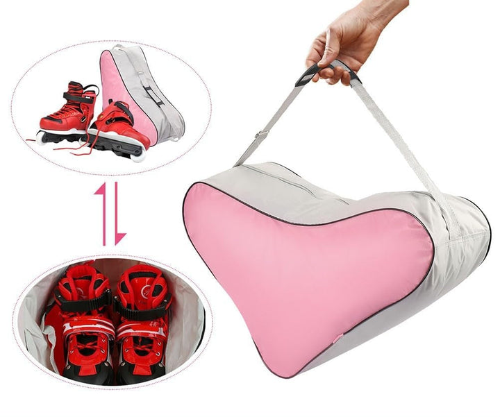 Elegante borsa per pattini a rotelle – Borsa traspirante per pattini in linea e da ghiaccio con tracolla regolabile 7