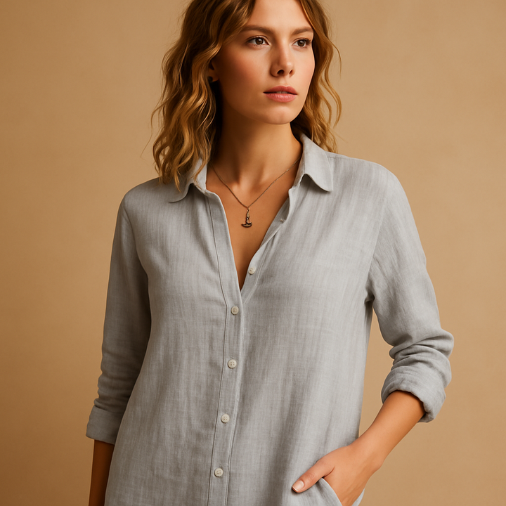 Elegante camicetta con colletto a revers per donna | Linde 3