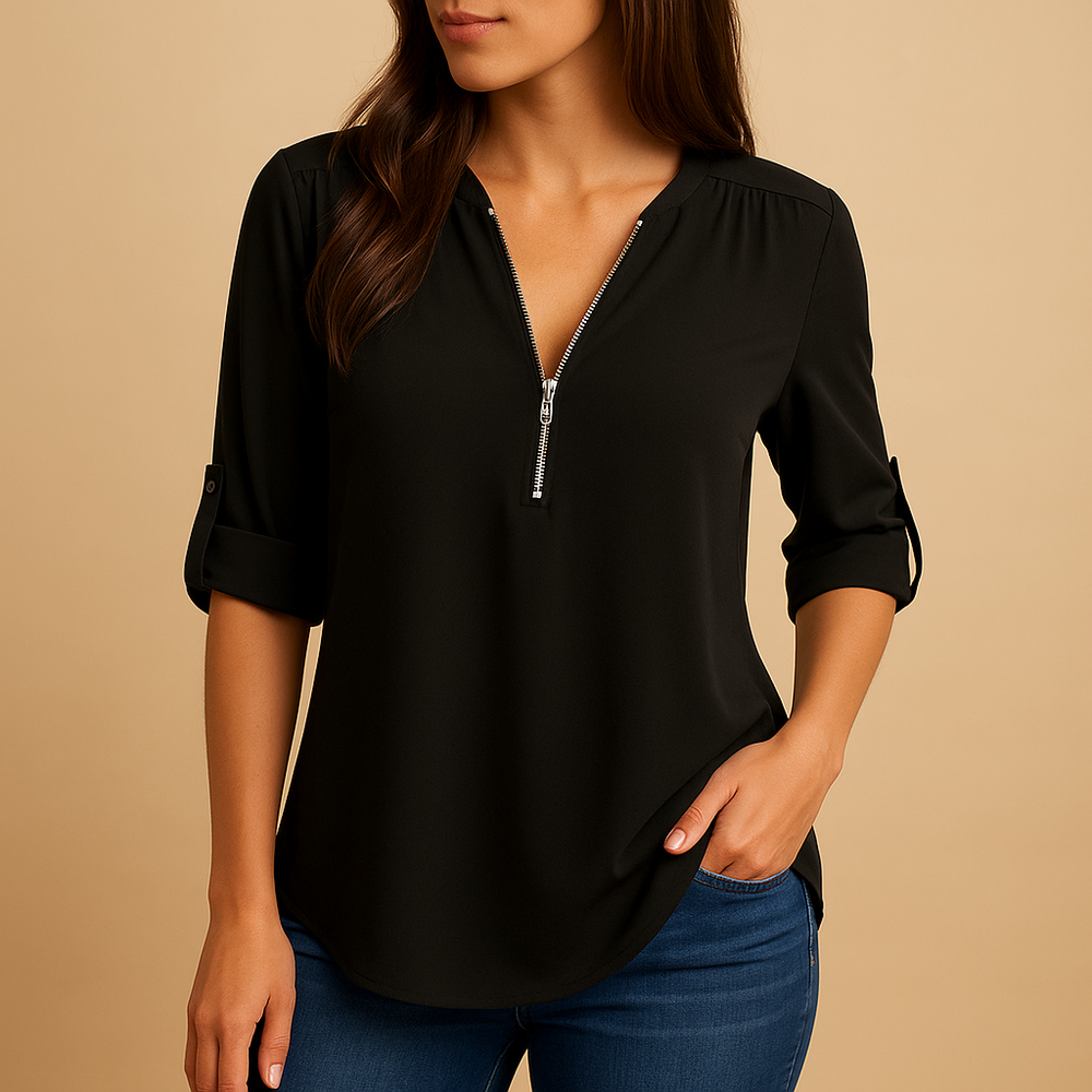 Elegante camicetta con scollo a V e design traspirante per donna | Danisha 1