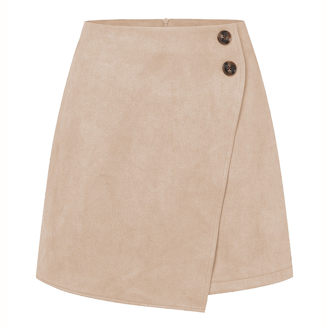 Minigonna Donna in Pelle Scamosciata e Velluto a Coste Slim Fit