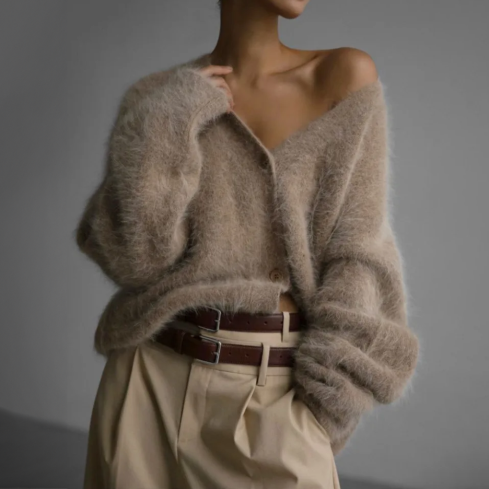 Elena | Cardigan Elegante Effetto Cashmere Morbido e Caldo 1