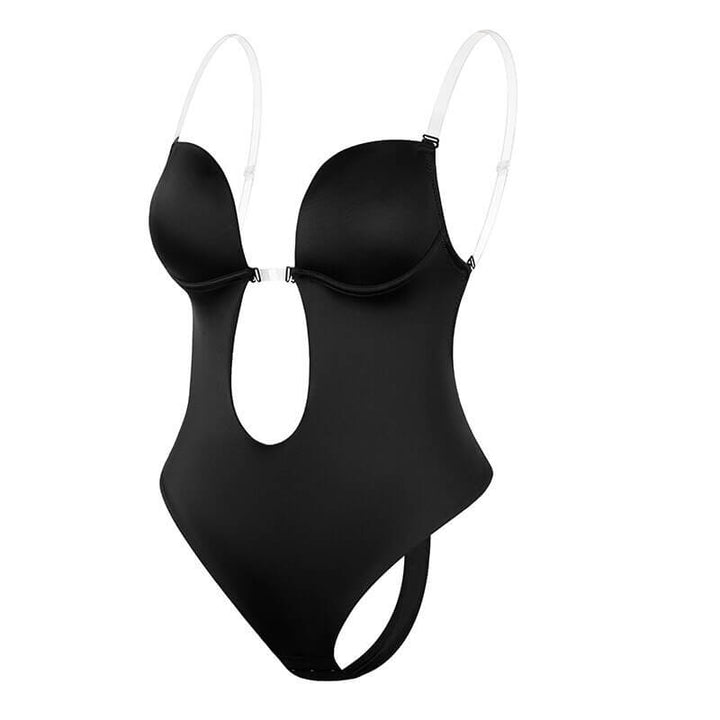 Costume intero nero con spalline trasparenti, design cut-out, elegante e moderno. Perfetto per moda mare e piscina.