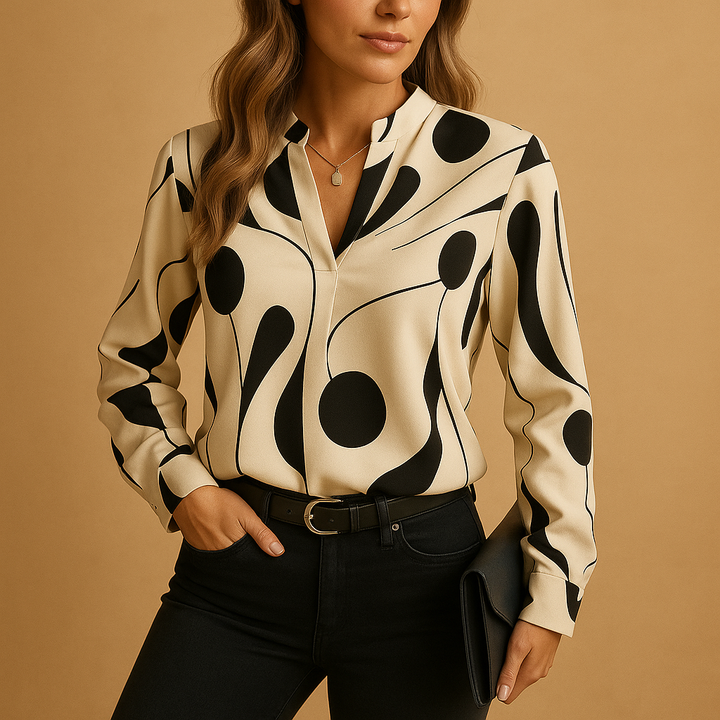 Camicetta Donna Stampata Stile Elegante Slim Fit - Vesarelli