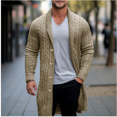 Cardigan Lungo Uomo Elegante Vestibilità Comoda - Vesarelli