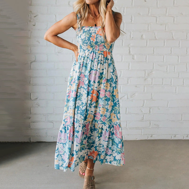 Abito Elegante Donna Floreale Cerimonia Svasato - Vesarelli