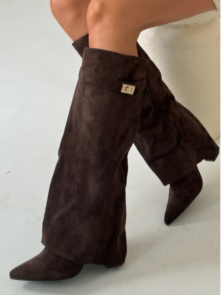 Emily | Stivali alti fino alla coscia in pelle da donna con fibbia 10