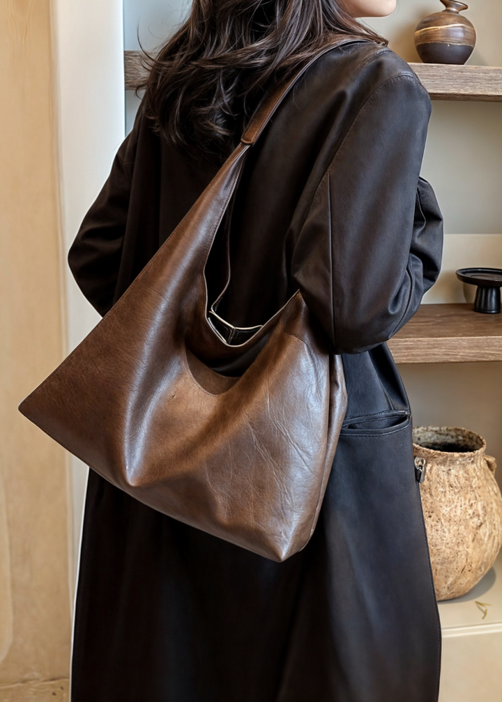Borsa Donna Grande in Pelle Vegana con Chiusura a Cerniera