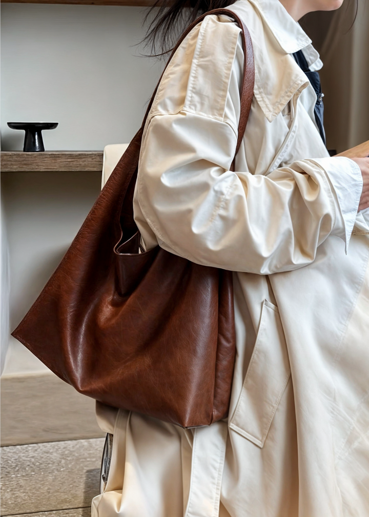 Borsa Donna Grande in Pelle Vegana con Chiusura a Cerniera