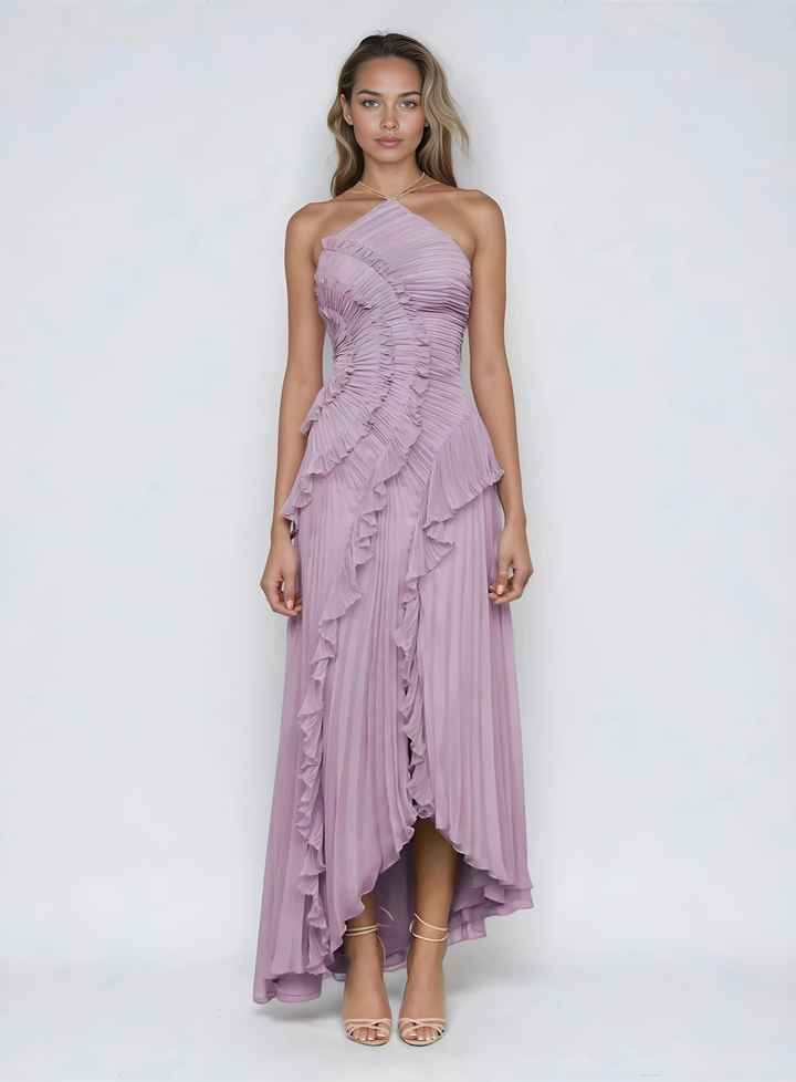 Abito Cerimonia Donna Lungo in Chiffon Stile Elegante - Vesarelli