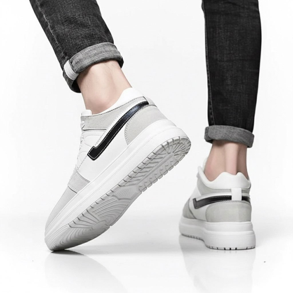 Sneakers Uomo con Rialzo Interno e Dettagli Comfort
