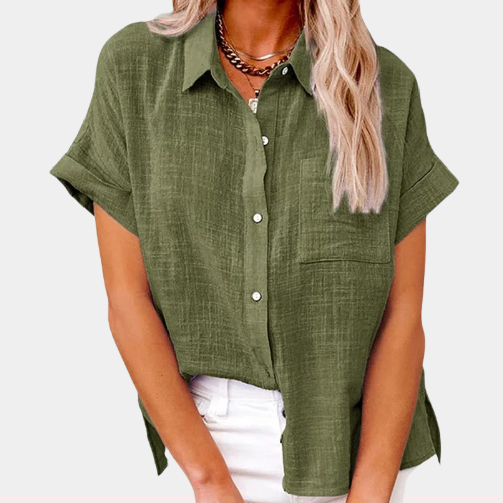 Camicia Donna Elegante Bottoni Manica Lunga