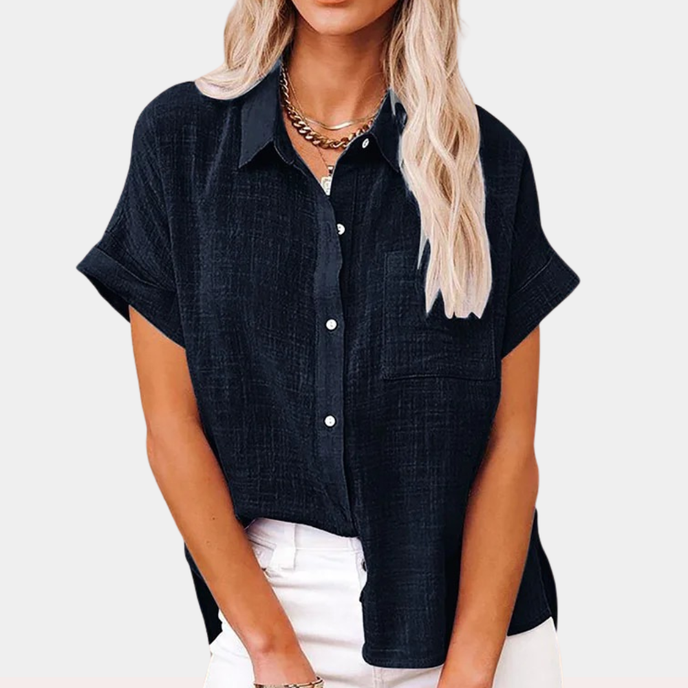 Camicia Donna Elegante Bottoni Manica Lunga - Vesarelli