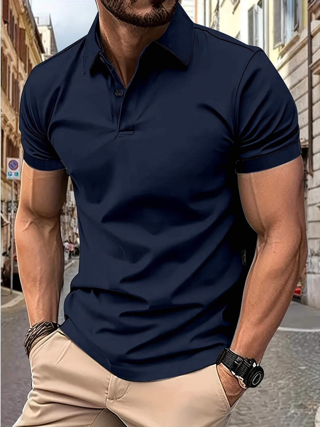 Polo Uomo Classica Cotone Colletto Elegante