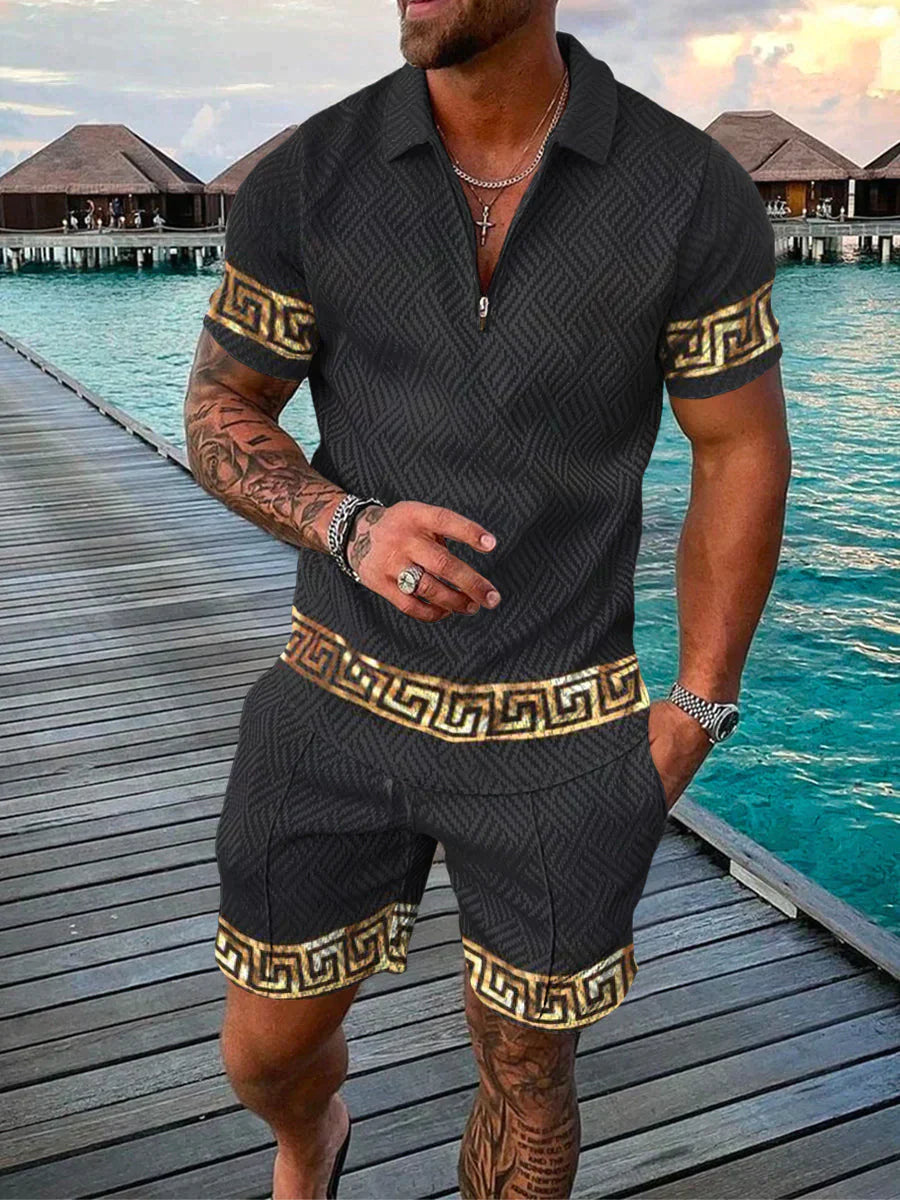 Set Estivo Uomo Polo Cotone e Pantaloncini Leggeri Casual - Vesarelli