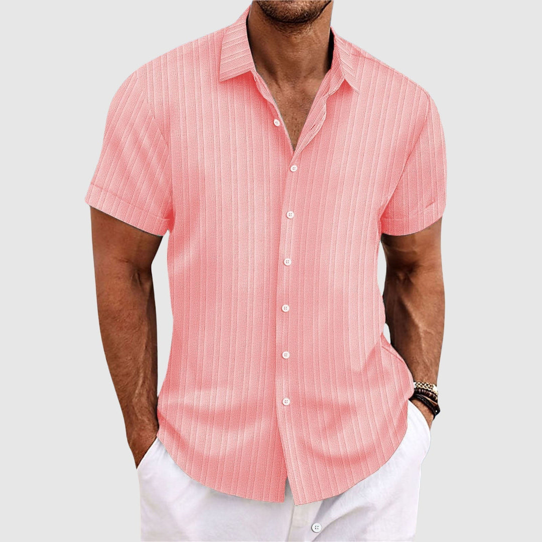 Camicia Uomo Cotone Manica Corta Colletto Classico