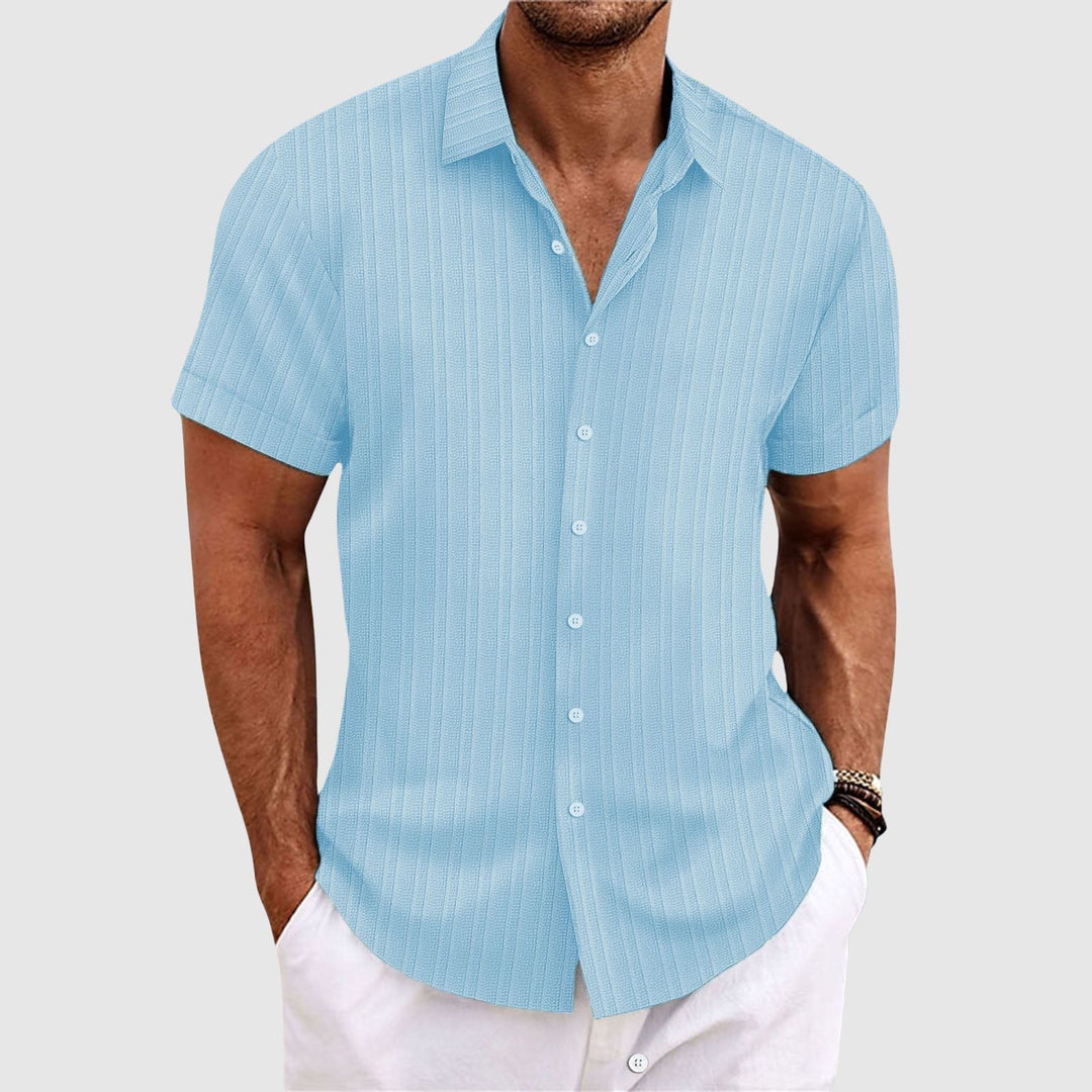 Camicia Uomo Cotone Manica Corta Colletto Classico