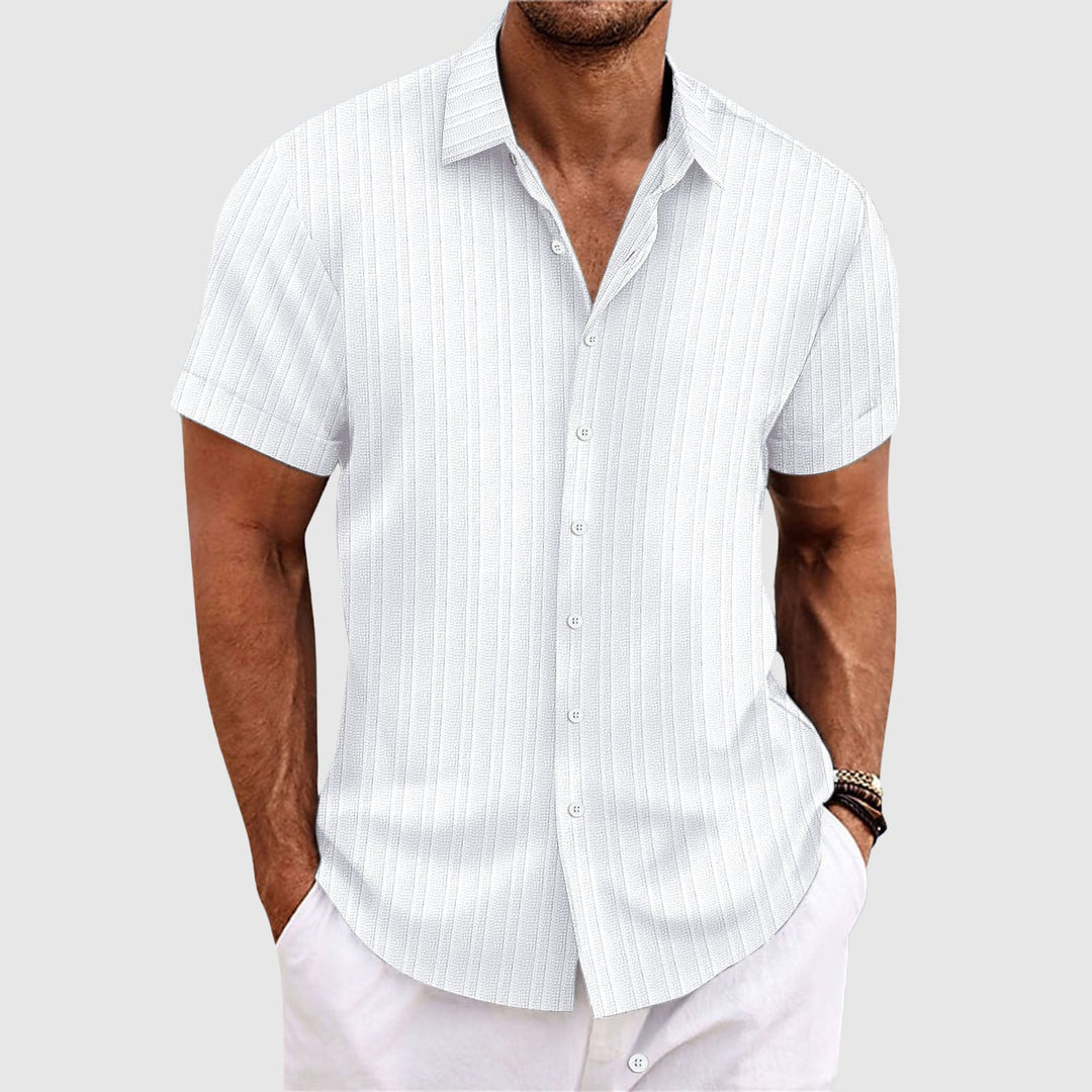Camicia Uomo Cotone Manica Corta Colletto Classico