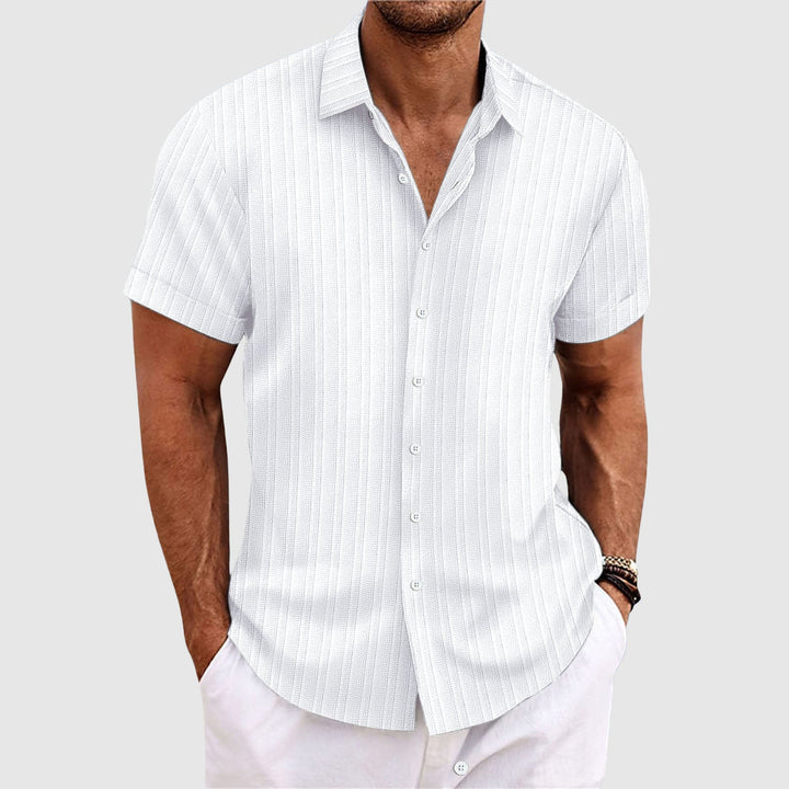 Camicia Uomo Cotone Manica Corta Colletto Classico