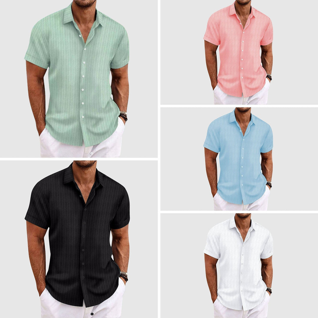 Camicia Uomo Cotone Manica Corta Colletto Classico