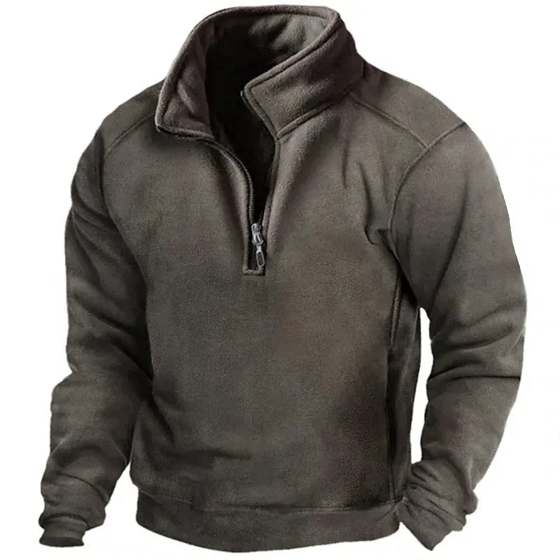 Felpa Uomo Mezza Zip Collo Alto Estiva Leggera - Vesarelli