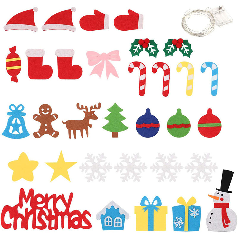 FeltJoy | Albero di Natale decorativo da parete con ornamenti in feltro appesi 3