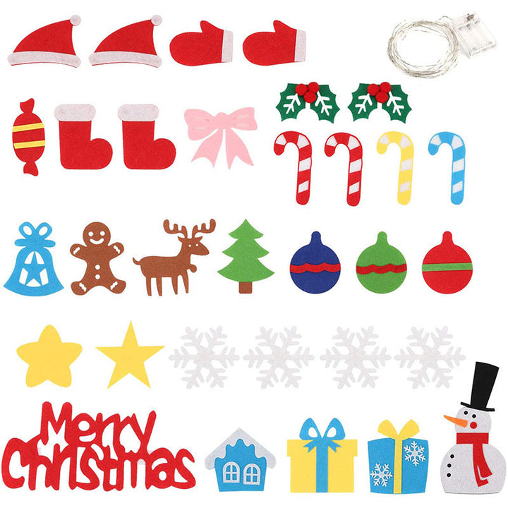 FeltJoy | Albero di Natale decorativo da parete con ornamenti in feltro appesi 3