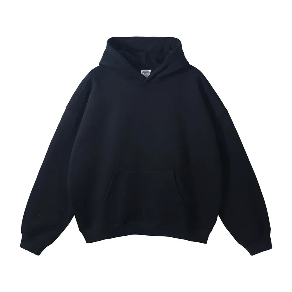 Festa | Unisex Felpa Oversize in Pile con Cappuccio Nero