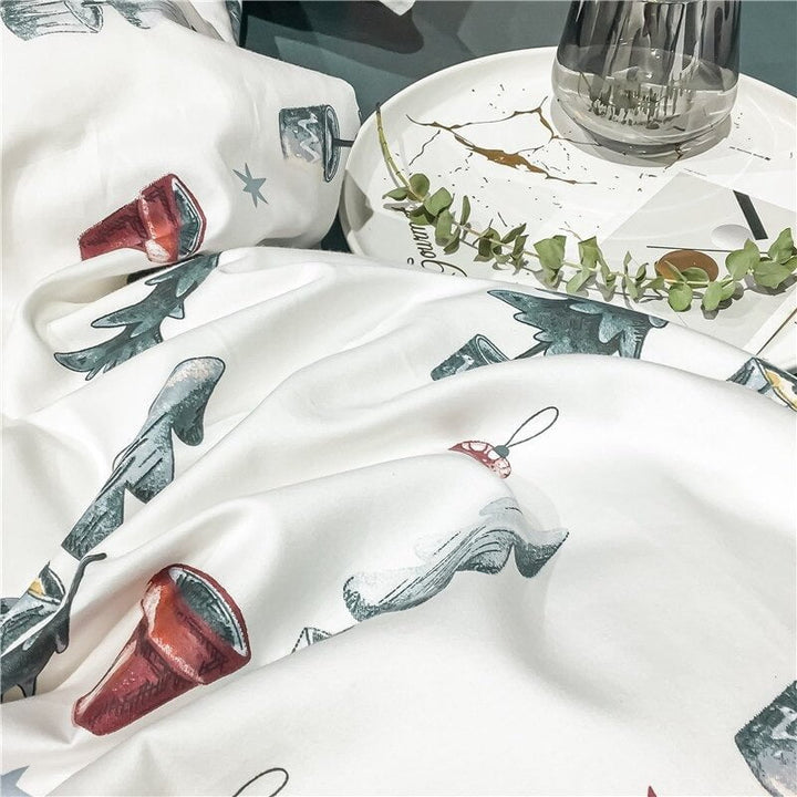 FestiveDream – Accogliente set di biancheria da letto natalizia con stampa a fiocco di neve 5
