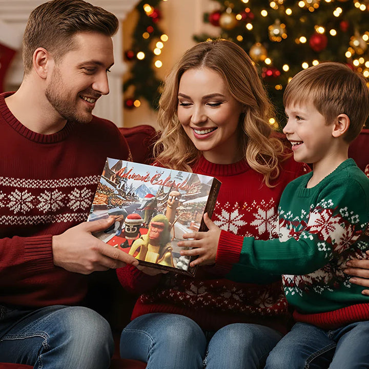 FestiveJoy | Calendario dell'Avvento in plastica per bambini con divertenti sorprese a forma di statuetta 2